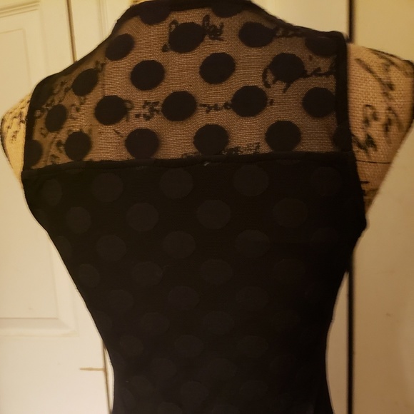 Brixton Ivy, Blk & Mesh Polka Dot Tank Gorgeous, S - Picture 4 of 5